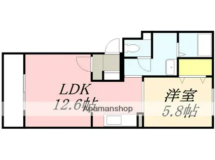 ヴァンクレールⅡ(1LDK/2階)の間取り写真