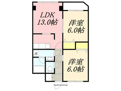 ソシアルマンション・リードⅠ(2LDK/1階)の間取り写真
