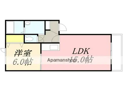 ペガサス中道(1LDK/2階)の間取り写真