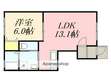 CIEL B(1LDK/1階)の間取り写真