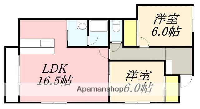 パレスはなぞの(2LDK/1階)の間取り写真