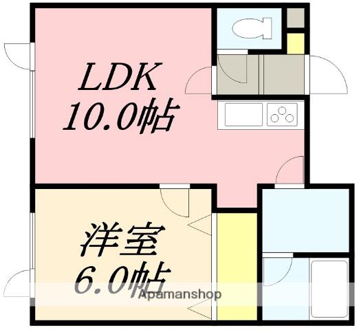ノースガーデン(1LDK/2階)の間取り写真