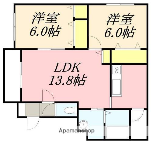 アーバンライフ深堀(2LDK/3階)の間取り写真