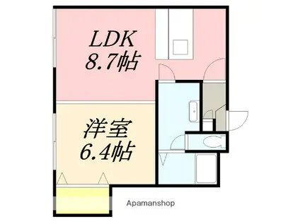 ノースコート深堀Ⅱ(1LDK/4階)の間取り写真