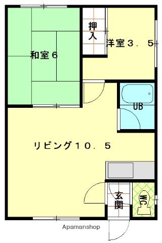 リストワール函館弁天(2LDK/1階)の間取り写真