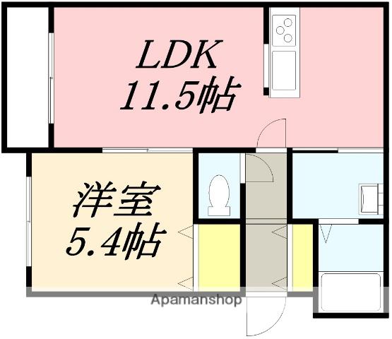 パーク五稜郭館(1LDK/1階)の間取り写真