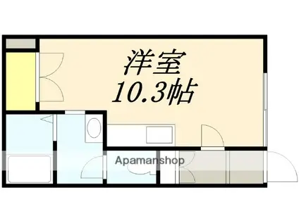 ラカーサ(ワンルーム/2階)の間取り写真