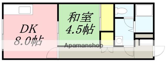 本町ハイツタイプⅠ(1DK/3階)の間取り写真