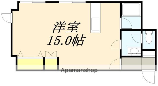 本町ハイツタイプⅠ(ワンルーム/2階)の間取り写真