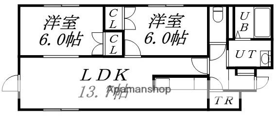 プルミエ・セカンド(2LDK/3階)の間取り写真