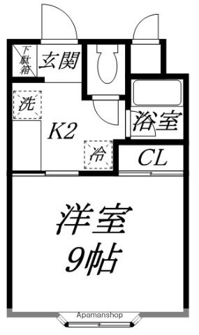 CLAIRE港町(1K/1階)の間取り写真