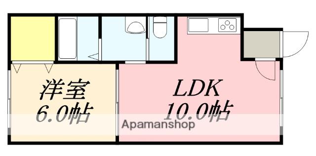 ピュアパレス高盛Ⅱ(1LDK/2階)の間取り写真