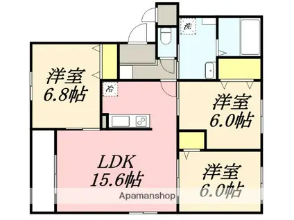 CREAREVEⅡ(3LDK/3階)の間取り写真