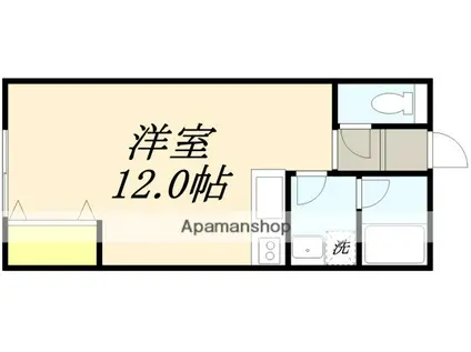 はうす光(ワンルーム/1階)の間取り写真
