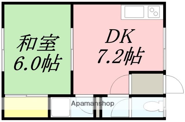 クリエイト時任(1DK/2階)の間取り写真