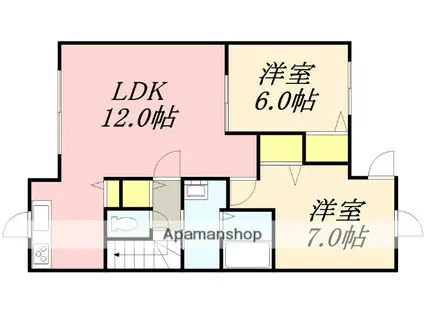 グラン・コスモ時任(2LDK/1階)の間取り写真