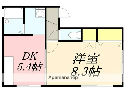スカイピア(1DK/1階)の間取り写真