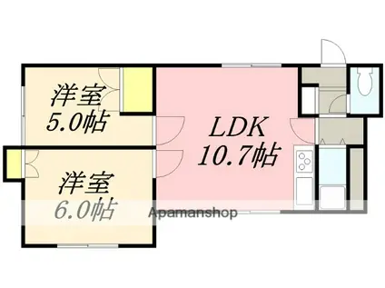 コートアベニュー901(2LDK/2階)の間取り写真