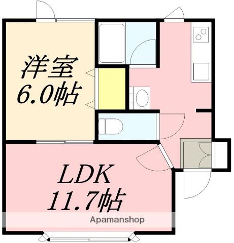 エルカミーノⅠ(1LDK/1階)の間取り写真