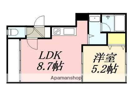 コーポときわⅡ(1LDK/2階)の間取り写真