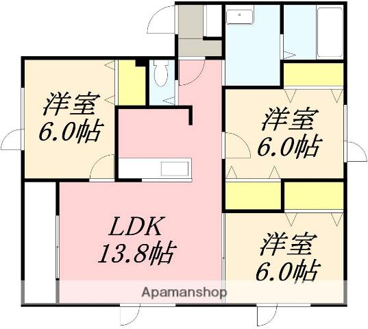 アプシノンⅠ(3LDK/1階)の間取り写真
