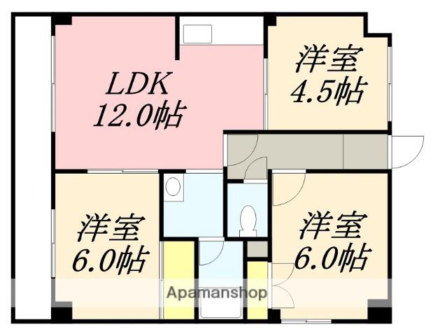 チェリーコートⅠ(3LDK/4階)の間取り写真