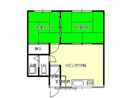 カワシマNO14(2LDK/2階)の間取り写真