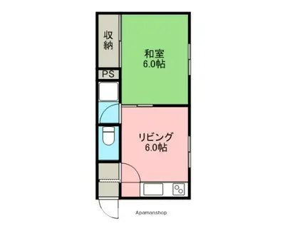 コミュニティ本通(1DK/3階)の間取り写真