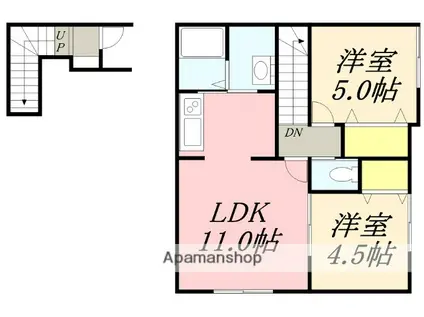 マーブル(2LDK/2階)の間取り写真