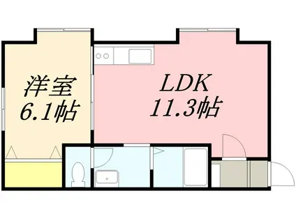 RI・夢(1LDK/2階)の間取り写真