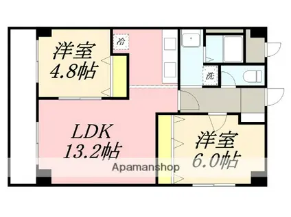ピュアライフ桔梗(2LDK/3階)の間取り写真