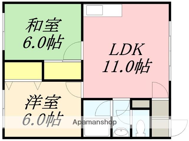 サンルーカス共栄Ⅰ(2DK/2階)の間取り写真