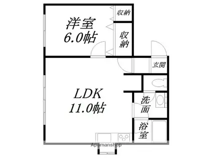 サンルーカス共栄Ⅰ(1LDK/3階)の間取り写真