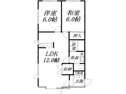 コーポリン(2LDK/1階)の間取り写真