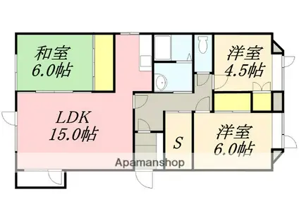レクサス七重浜(3LDK/1階)の間取り写真
