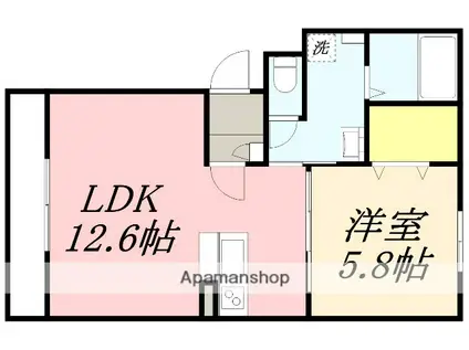 ETERNO MIHARA(1LDK/2階)の間取り写真