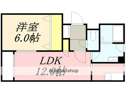 カスティーユ美原(1LDK/2階)の間取り写真