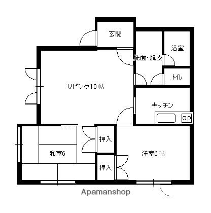 ハイツノザキ(2LDK/1階)の間取り写真