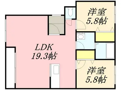 AVANT GARDE Ⅵ(2LDK/3階)の間取り写真