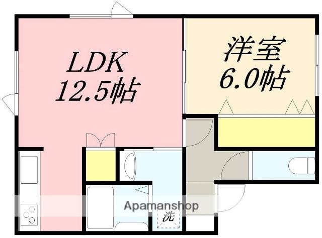 ORNATE(1LDK/1階)の間取り写真