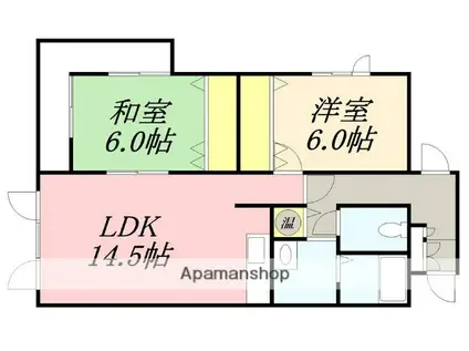 スカイビーンズ鍛冶(2LDK/2階)の間取り写真