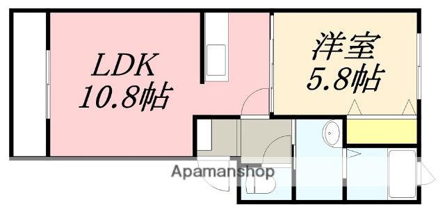 函館市電本線湯川線 五稜郭公園前駅 徒歩11分 3階建 築6年(1LDK/1階)の間取り写真