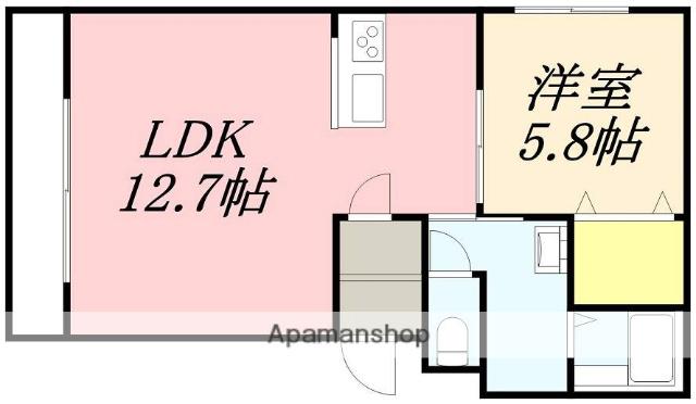 エボルシオン(1LDK/1階)の間取り写真