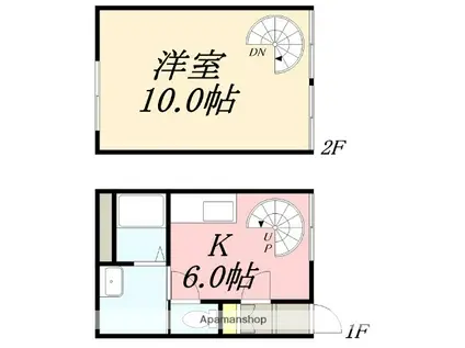 KUROKANE23(1K/1階)の間取り写真