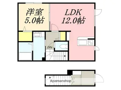 SKハイムⅢ(1LDK/2階)の間取り写真
