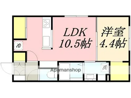 ノルフィーノクルール(1LDK/1階)の間取り写真