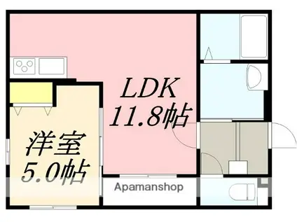 柏木町30番地MS(1LDK/3階)の間取り写真
