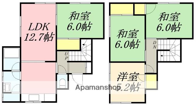 道南いさりび鉄道 七重浜駅 徒歩20分 2階建 築48年(4LDK)の間取り写真