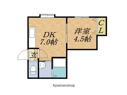 フォレストイン麻生(1DK/2階)の間取り写真