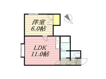 元町アパートメント(1LDK/3階)の間取り写真